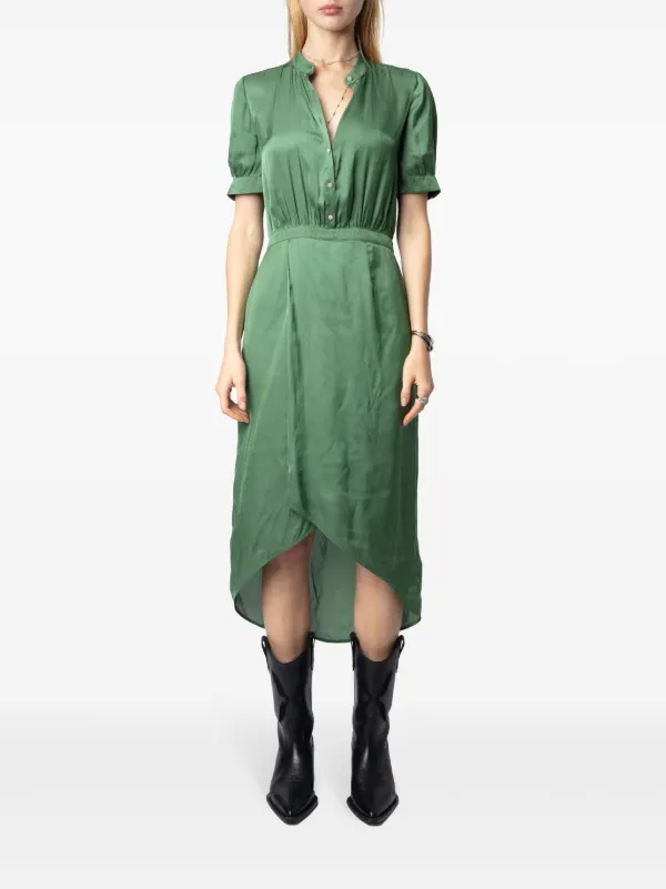 zadig voltaire green dress Zadig & Voltaire Betty Mousseline Floral Print Mini Dress- Green –  Styleartist main image 0