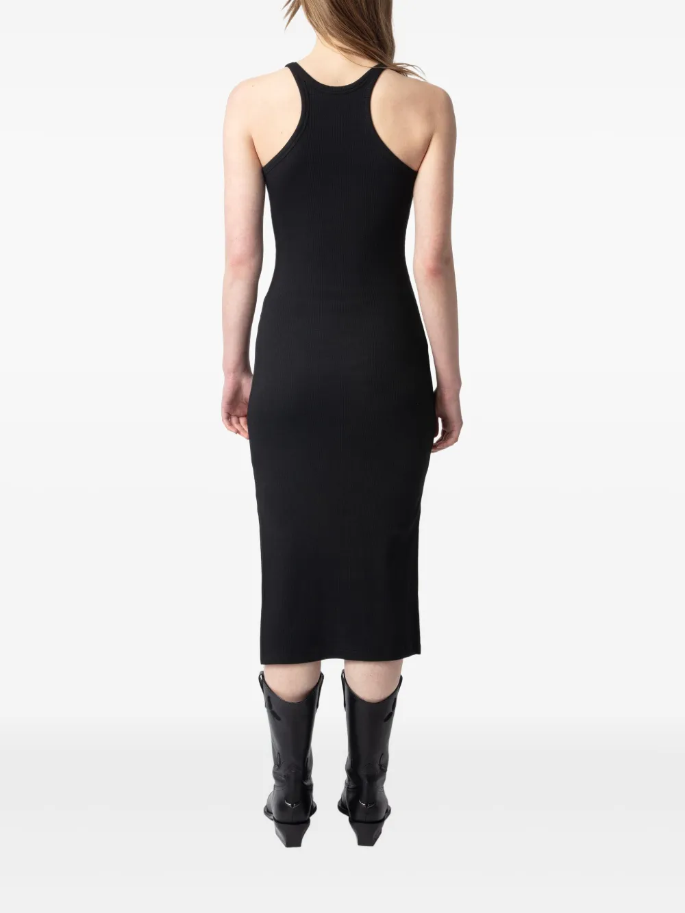Shop Zadig & Voltaire Fine-ribbed Midi Dress In Schwarz