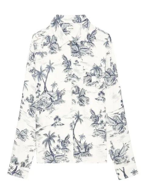 Zadig&Voltaire camisa con estampado de hojas de palma