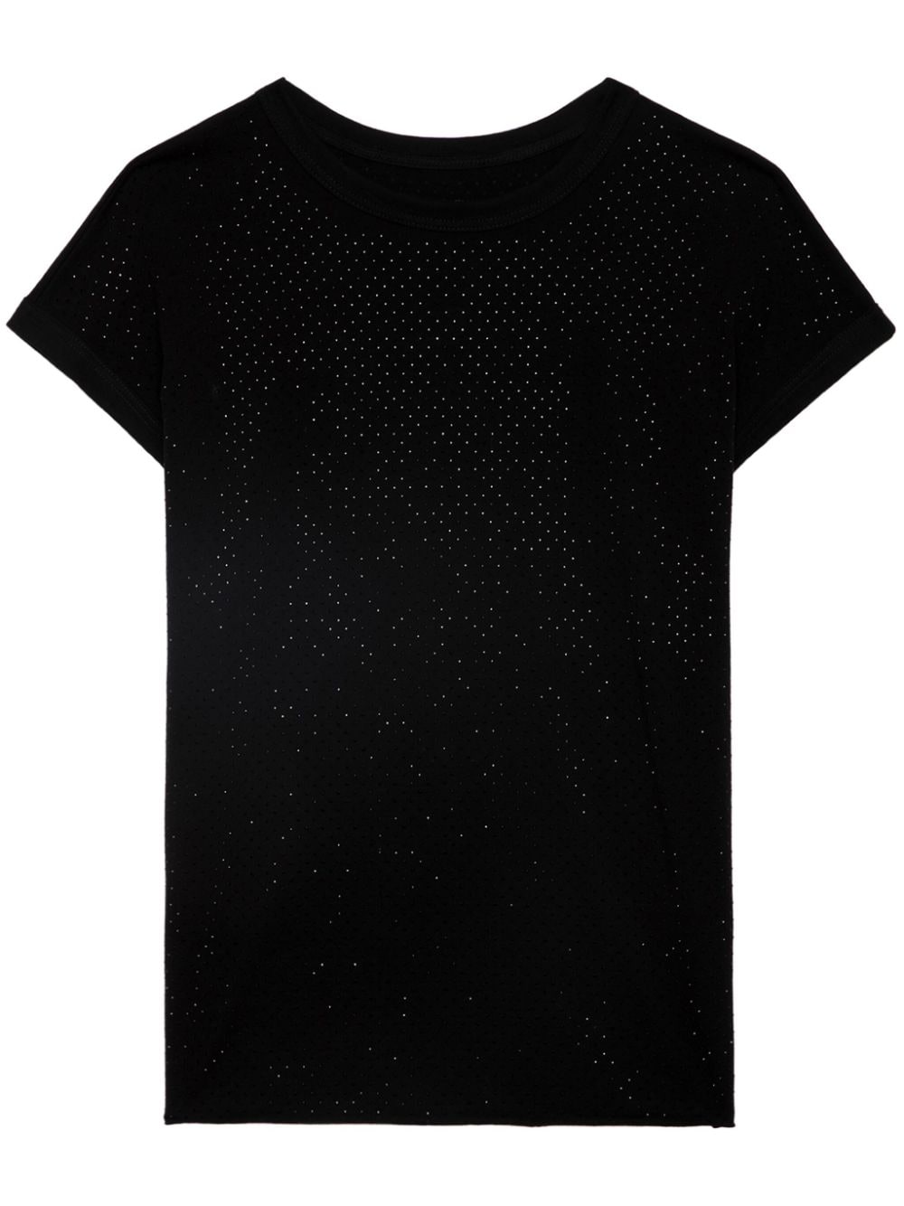 Shop Zadig & Voltaire Cecilia Crystal-embellished T-shirt In 黑色