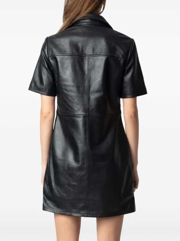 chinese dress ladies Zadig & Voltaire Rixe Creased Leather Dress