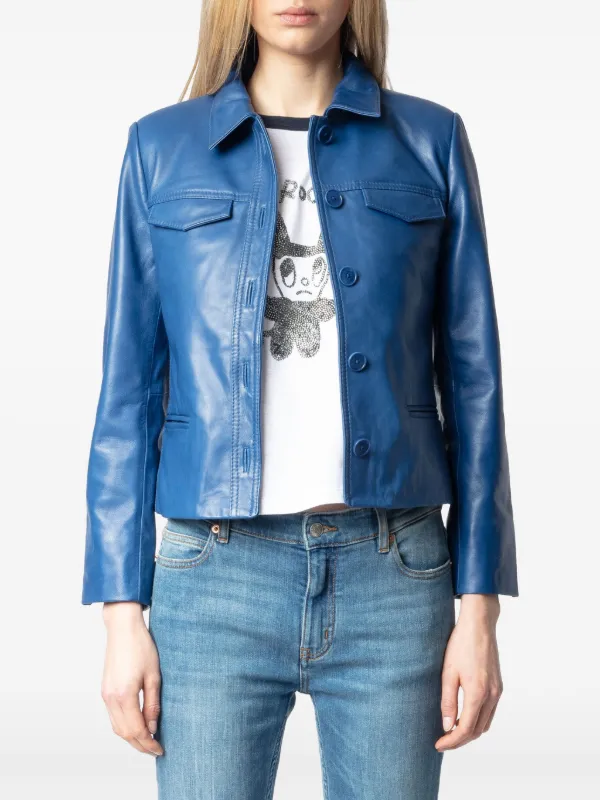 Zadig&Voltaire Leather Jacket | Blue | FARFETCH
