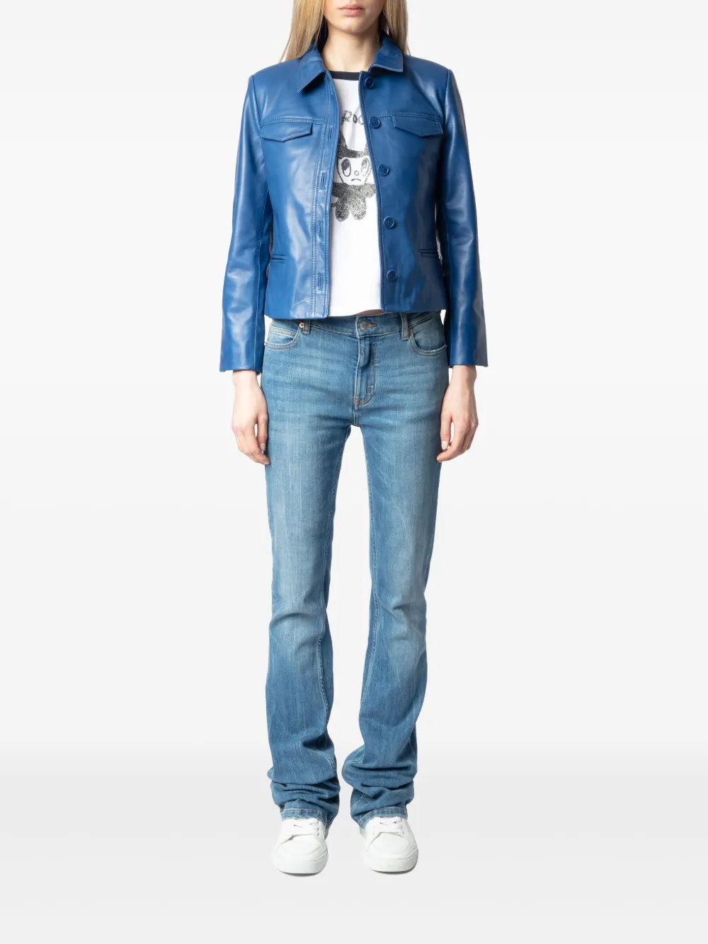 Zadig&Voltaire leather jacket - Blauw