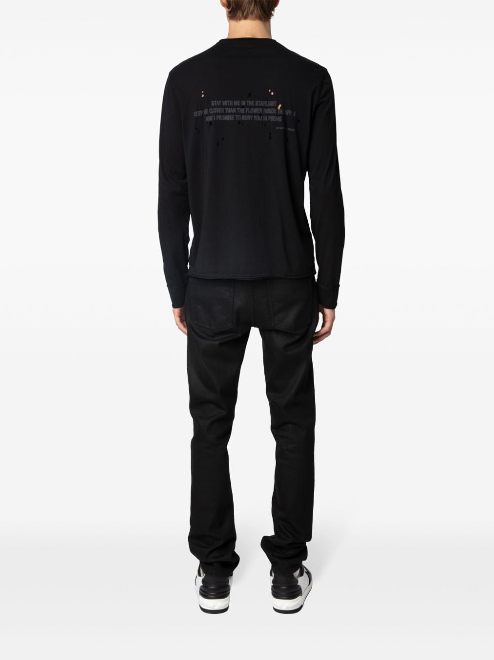 Shop Zadig & Voltaire Monastir Henley T-shirt In 黑色