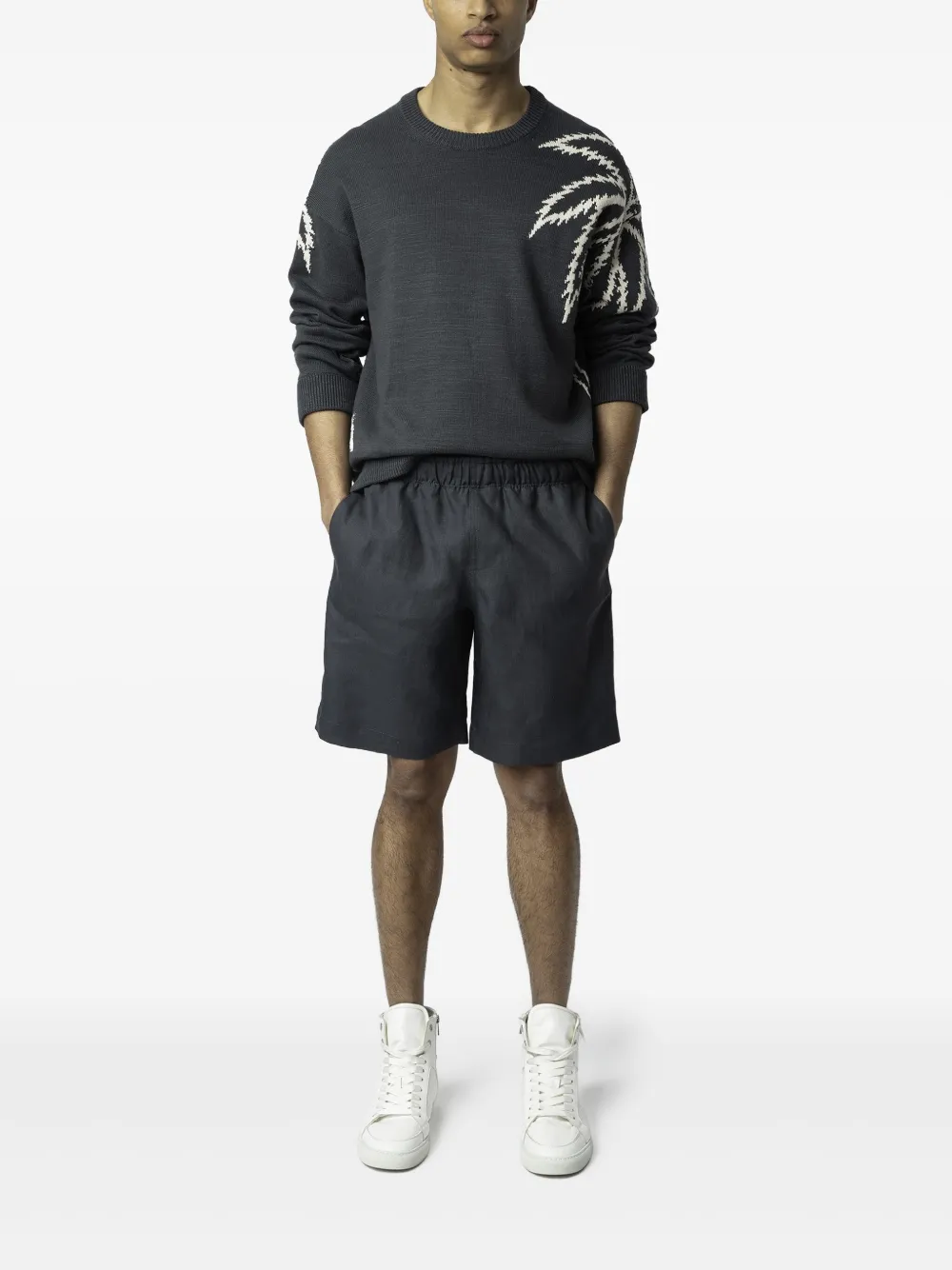 Zadig & Voltaire Elasticated-waist Shorts In Grey