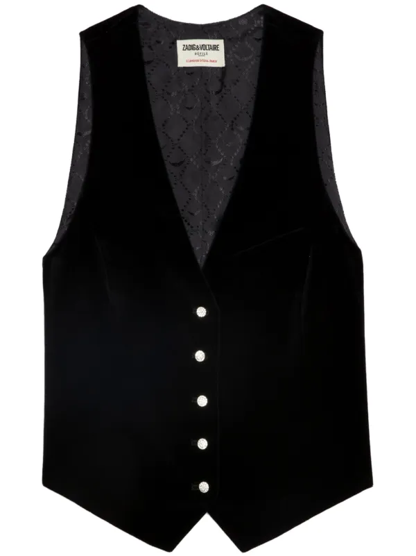 Zadig&Voltaire Chaleco De Terciopelo Emaux Negro FARFETCH DO