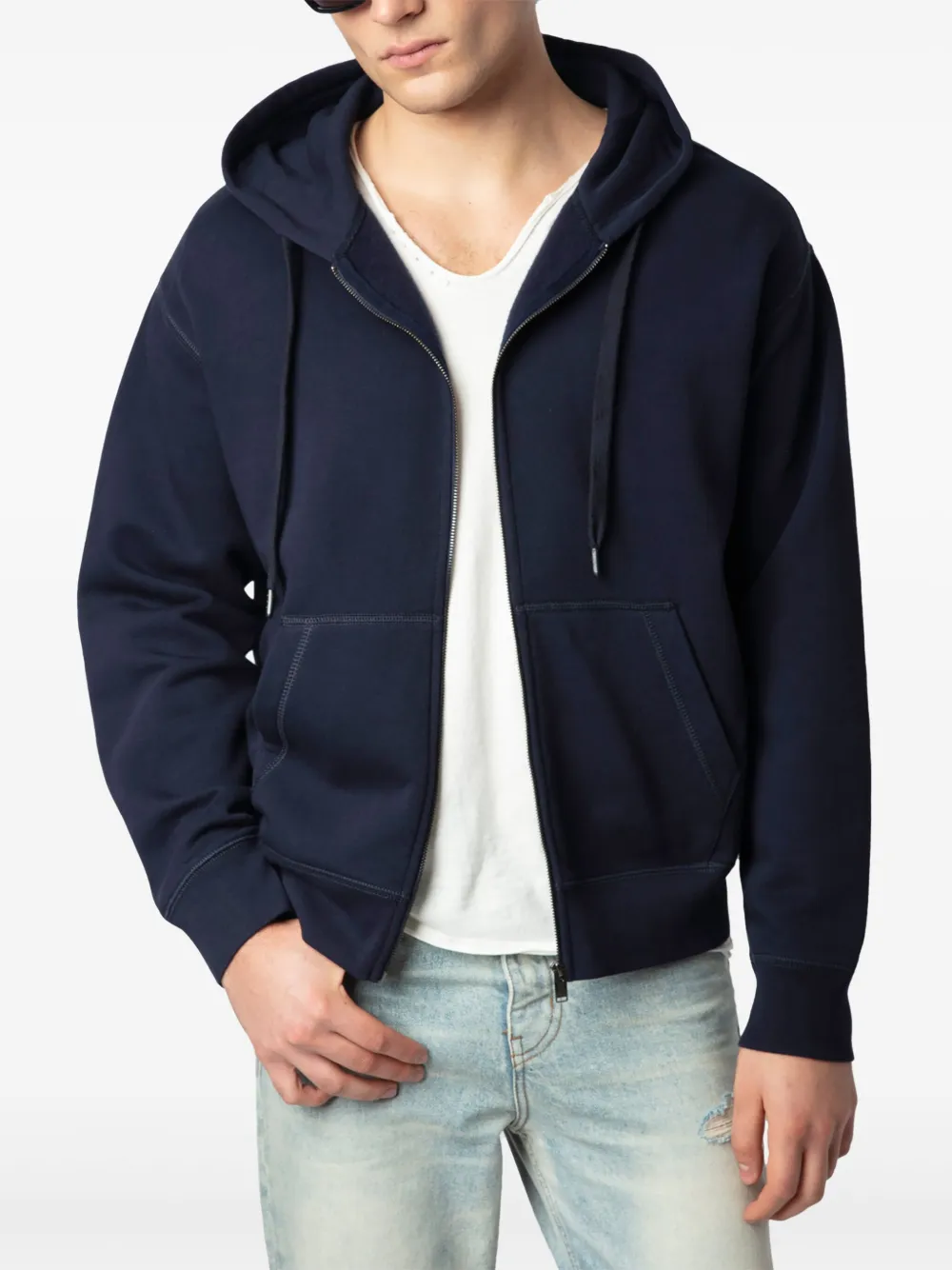 Zadig&Voltaire Skull hoodie met rits Blauw
