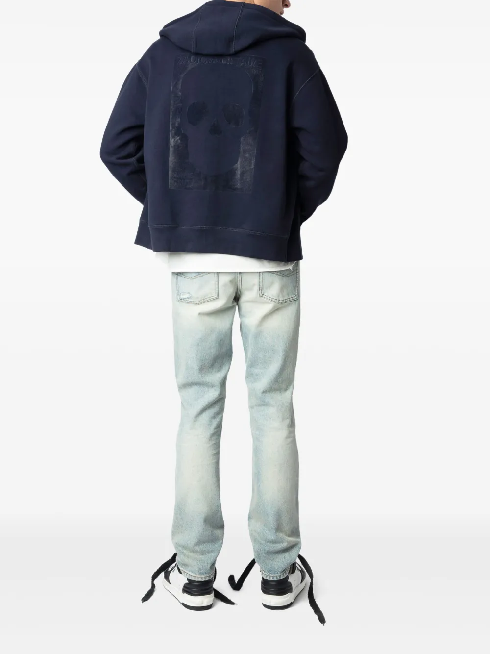 Zadig&Voltaire Skull hoodie met rits Blauw