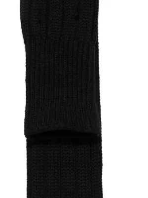 meryll rogge メリルロッゲ リブニットマフラー 黒 MERYLL ROGGE-OPTIC MINI-SCARF/BLACK&WHITE - VISITFOR
