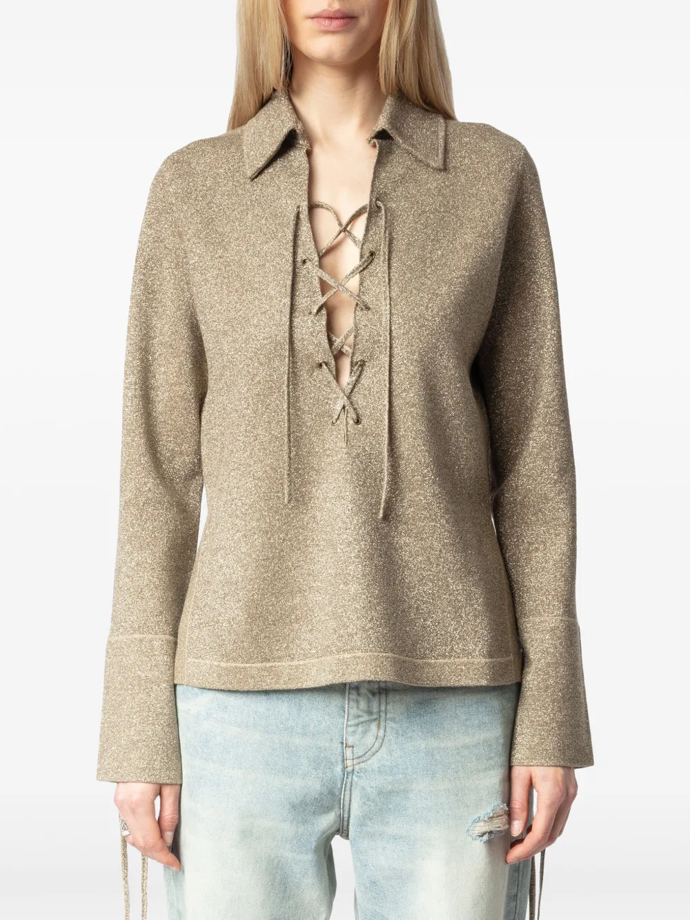 Zadig&Voltaire Listy gebreide top Goud