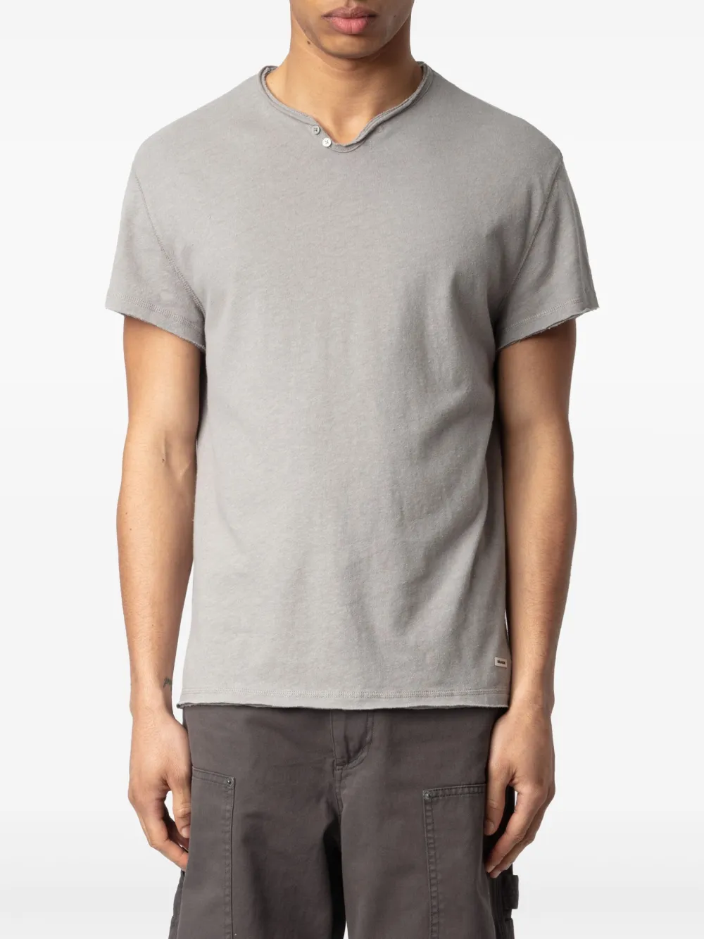 Zadig&Voltaire T-shirt van biologisch katoen-linnenblend Grijs
