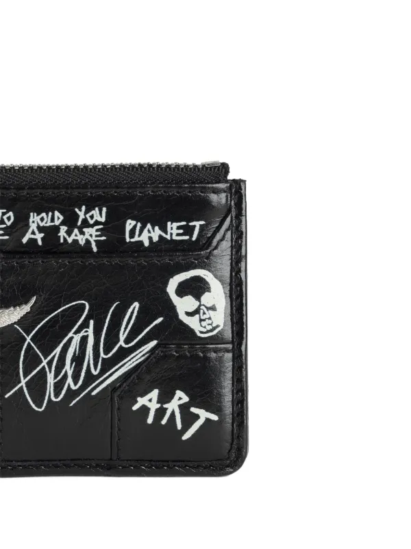 【関税込み】Sunny Pass Card Holder - Zadig & Voltaire - Leat Black Vintage Leather Card Holder | Zadig&Voltaire