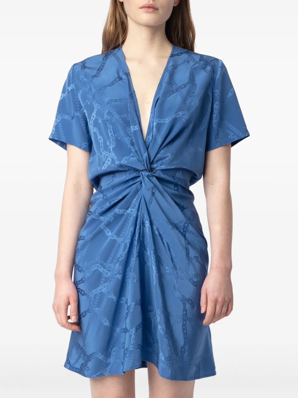 Zadig&Voltaire Mini-jurk met ketting jacquard Blauw