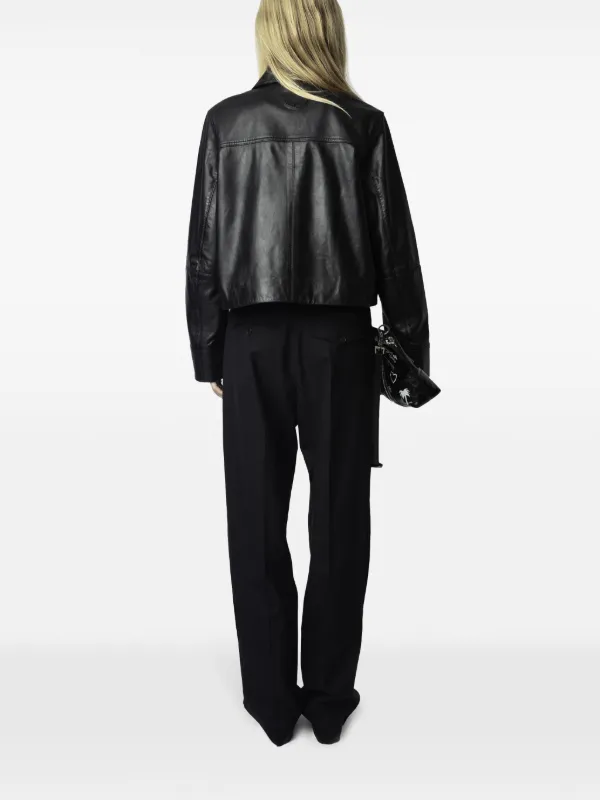 Zadig & Voltaire Lean Biker Leather Motorcycle Jacket Unisex