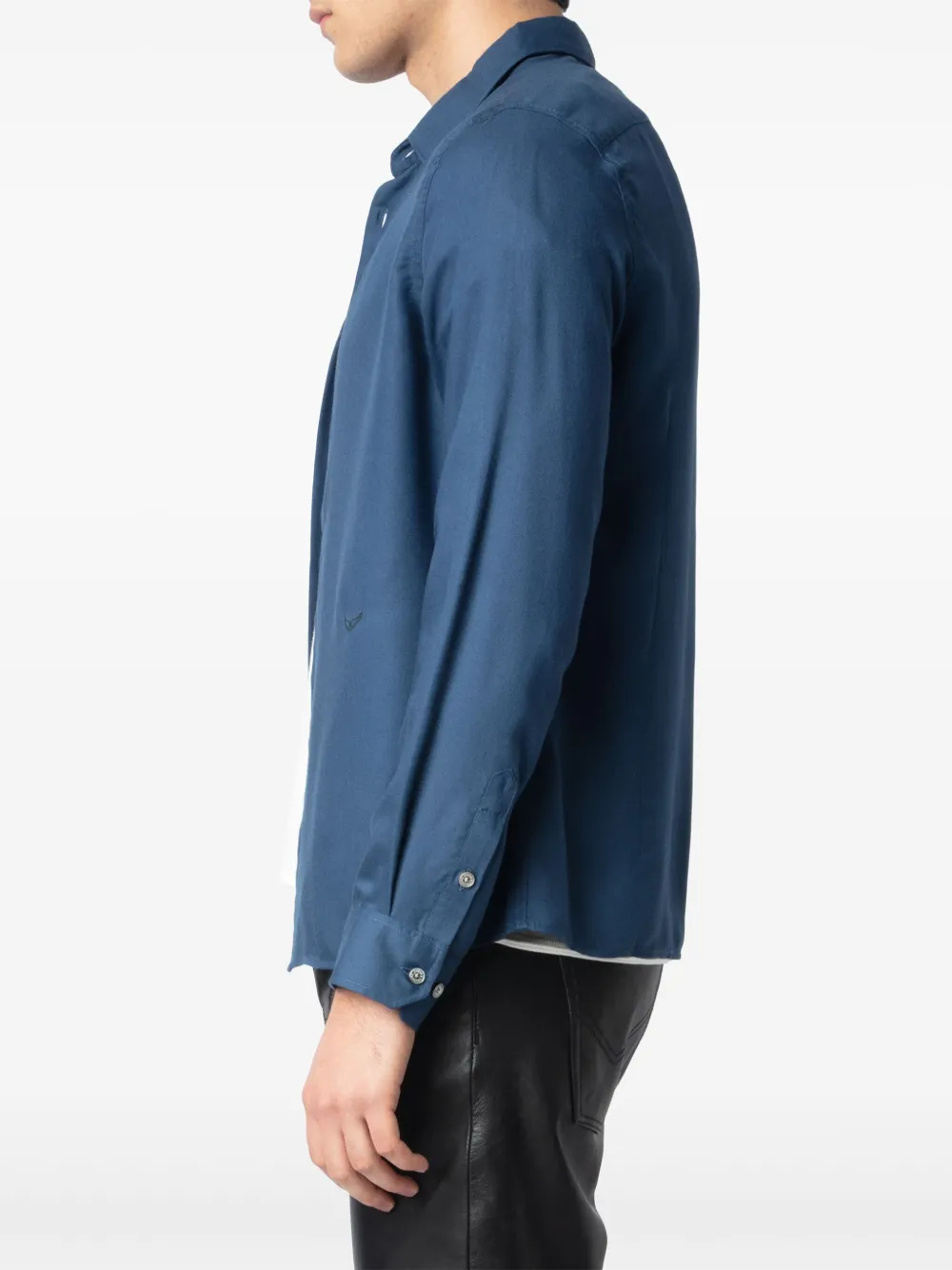 Zadig&Voltaire Overhemd met geborduurd logo Blauw