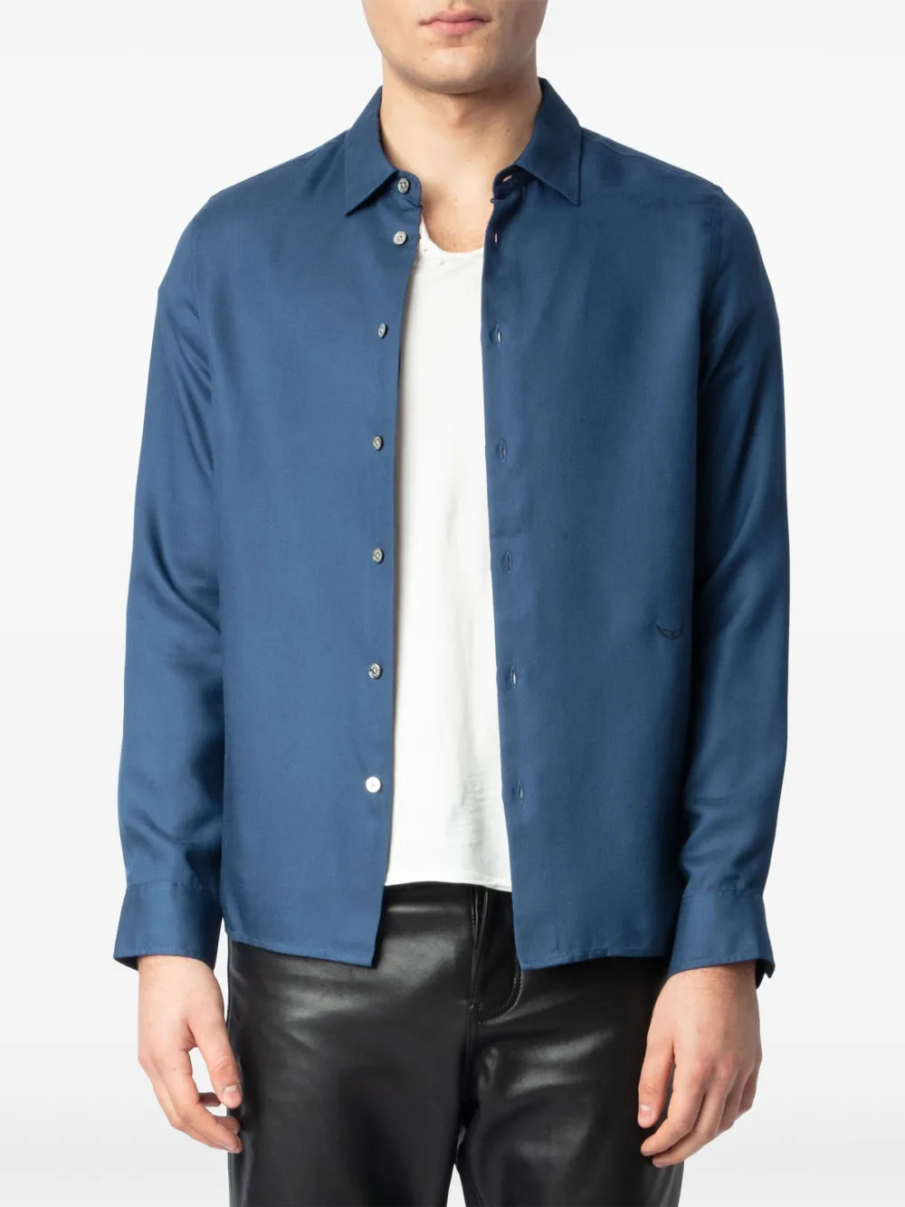 Zadig&Voltaire Overhemd met geborduurd logo Blauw