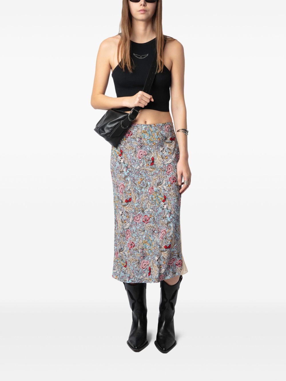 Zadig&Voltaire Jayla rok met bloemenprint - Blauw