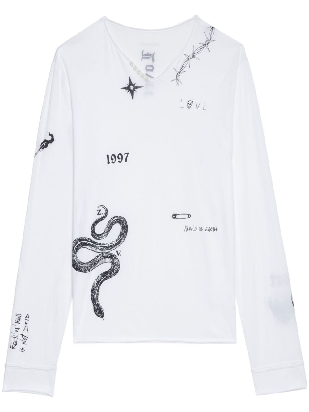 Zadig&Voltaire tattoo-print long-sleeve T-shirt