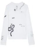 Zadig&Voltaire tattoo-print long-sleeve T-shirt - White