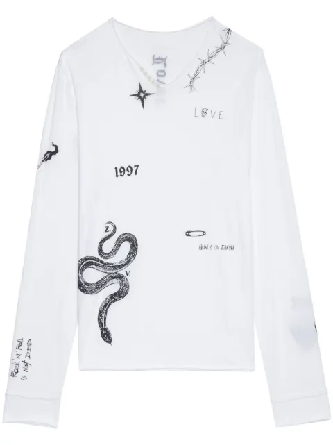 Zadig&Voltaire tattoo-print long-sleeve T-shirt 
