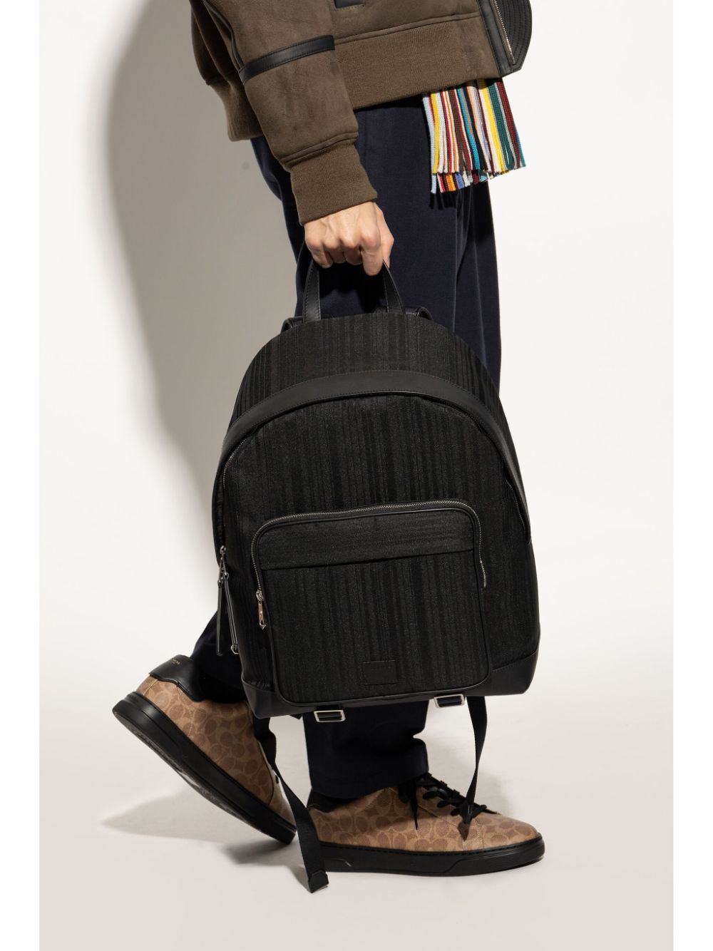 Paul Smith logo-patch backpack - Zwart