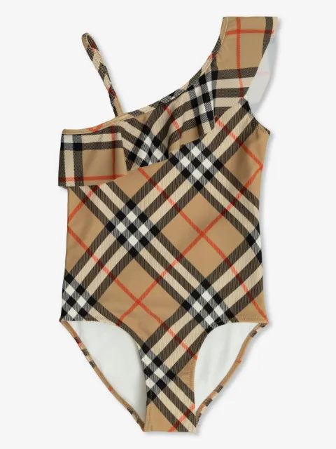 Burberry Kids checked one-piece swimsuit