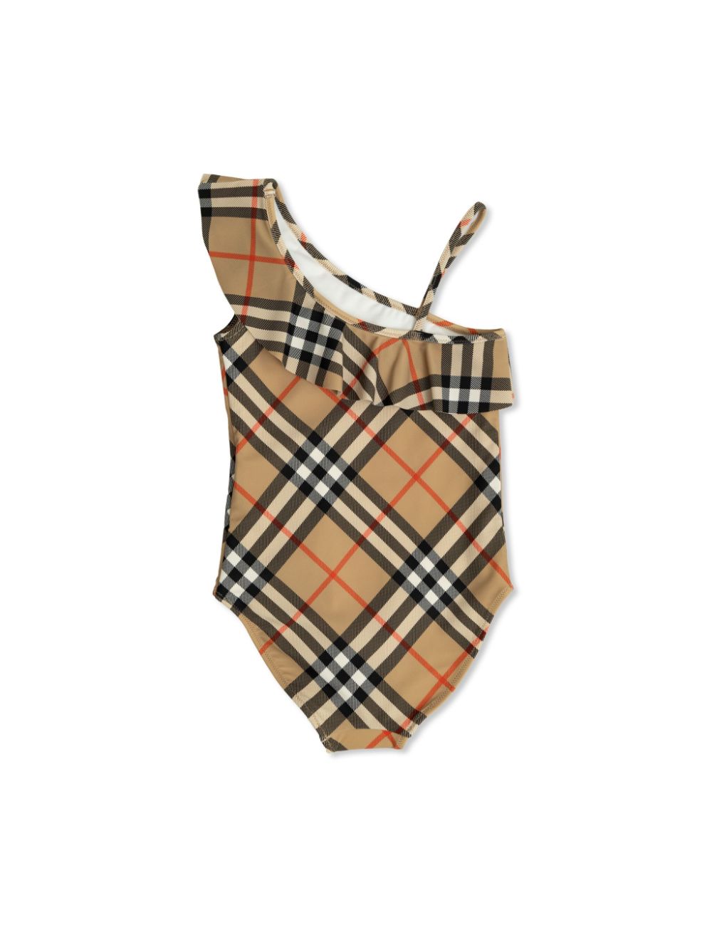 Burberry Kids checked one-piece swimsuit - Neutrals