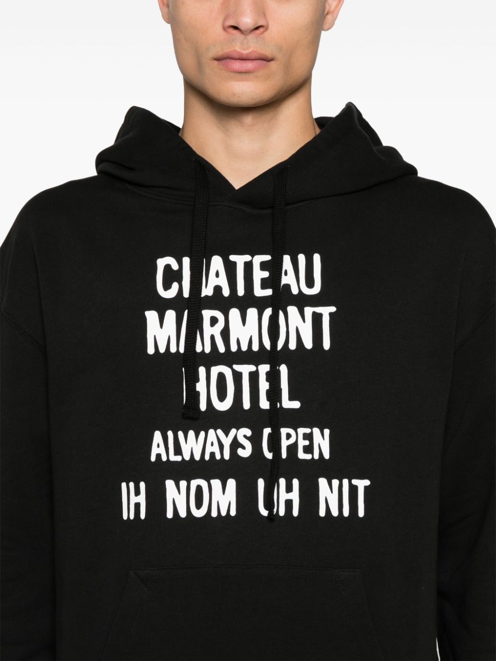 Shop Ih Nom Uh Nit Chateau-print Hoodie In Black