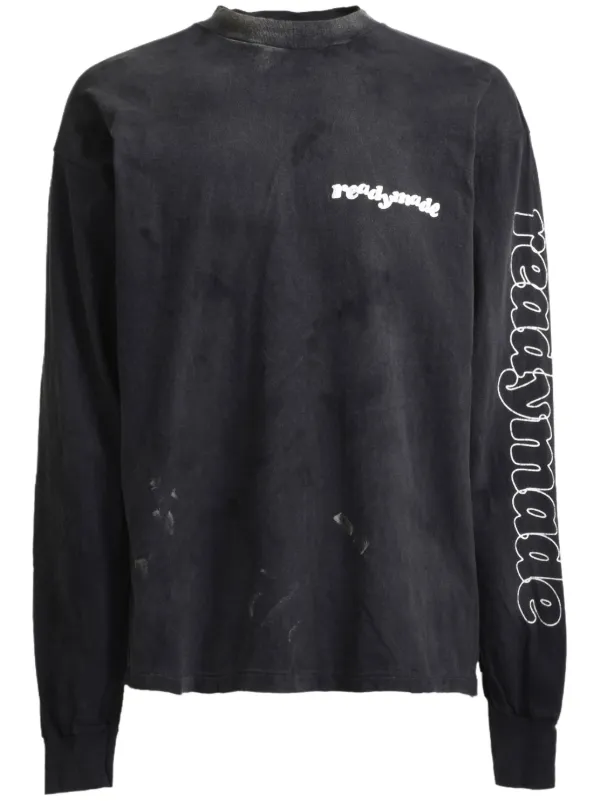 【READYMADE】 L/S T-SHIRT DESTRUCTION Readymade Destruction t-shirt | Black | FARFETCH TW