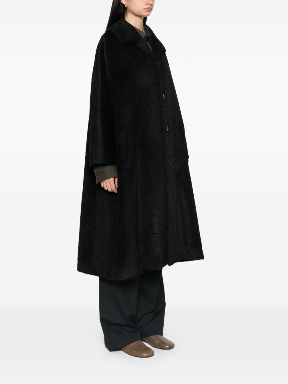 Shop Comme Des Garçons Comme Des Garçons Brushed Coat In Black