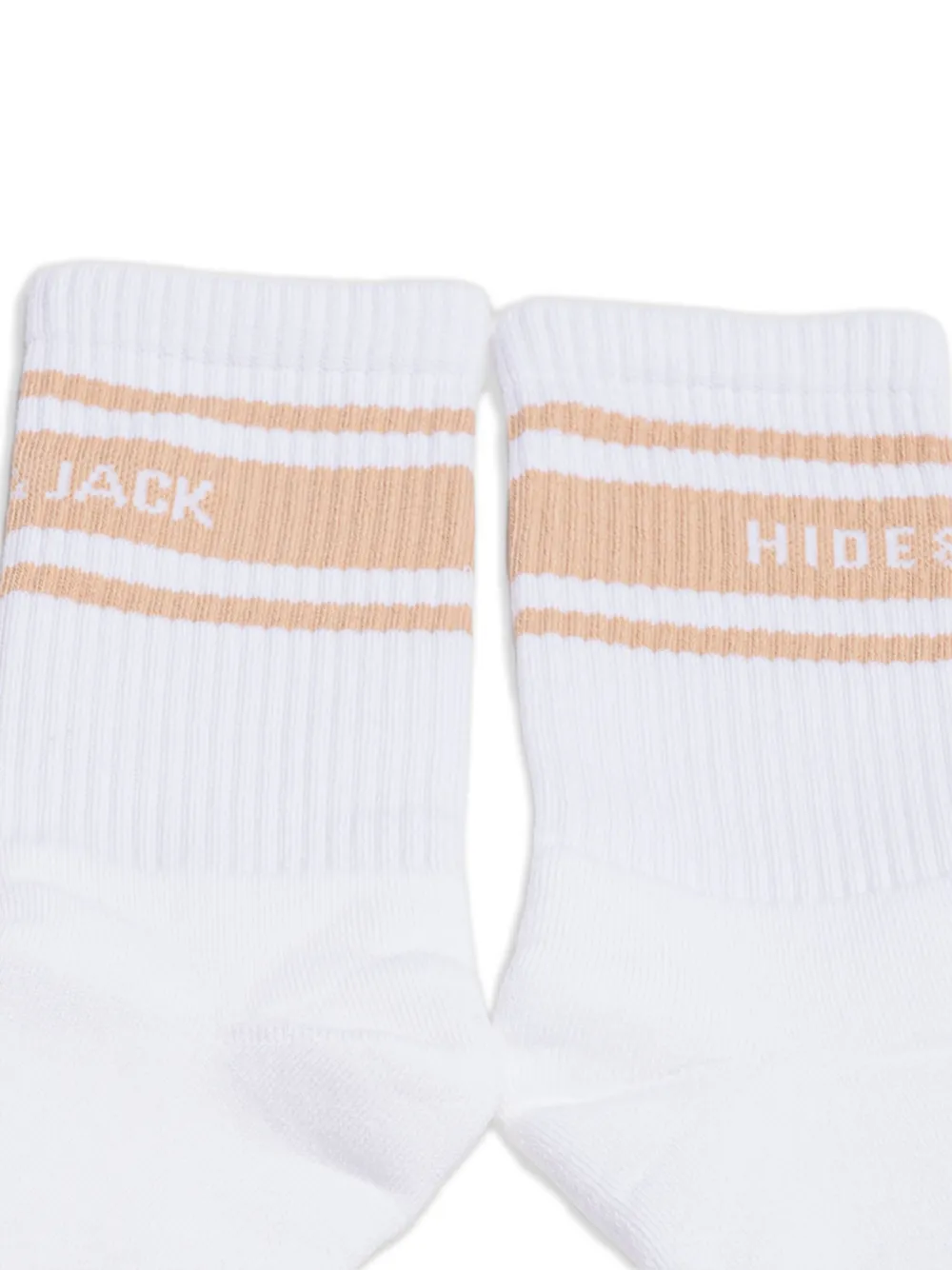 Hide & Jack Stripe-detail Socks In White