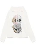 Ih Nom Uh Nit Newspaper Mask-print hoodie - Neutrals