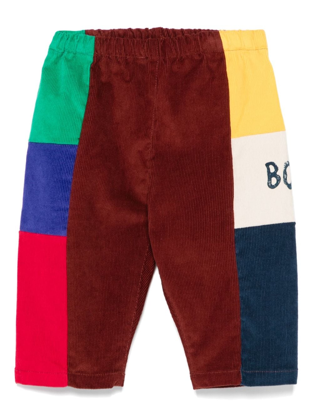 Bobo Choses Ribfluwelen broek met colourblocking Bruin