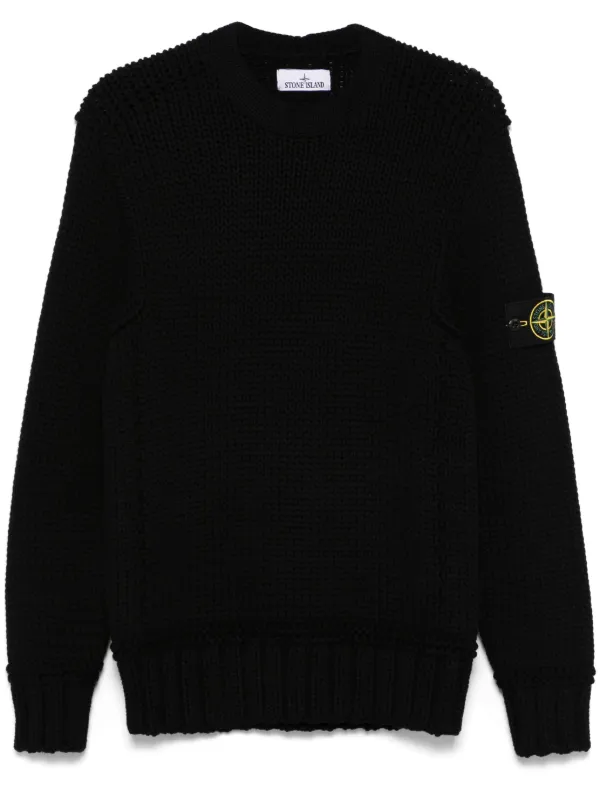 【送料&関税込】Stone  Logo Badge Sweater Stone Island logo-patch Sweater | Neutrals | FARFETCH