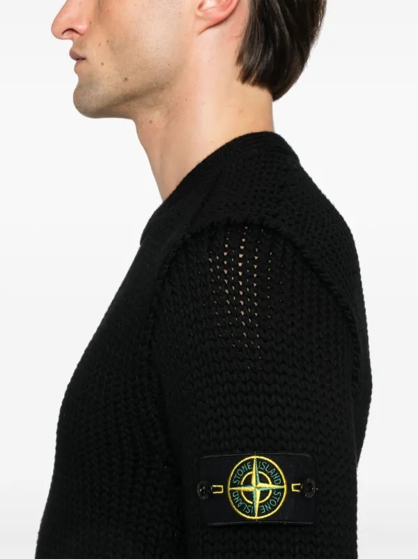 【送料&関税込】Stone  Logo Badge Sweater Stone Island logo-patch Sweater | Neutrals | FARFETCH
