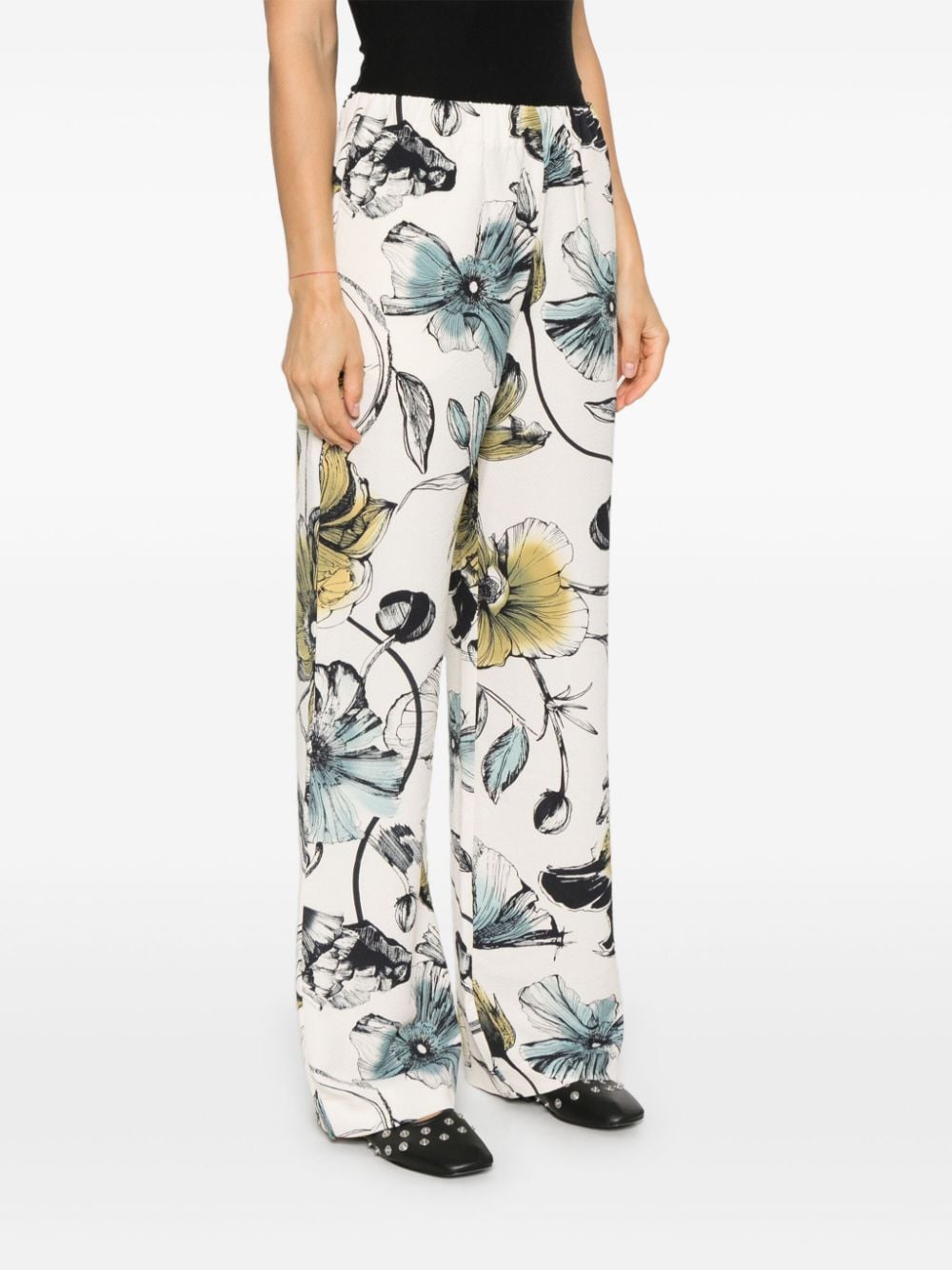 Shop Stine Goya Floral-print Trousers In Neutrals