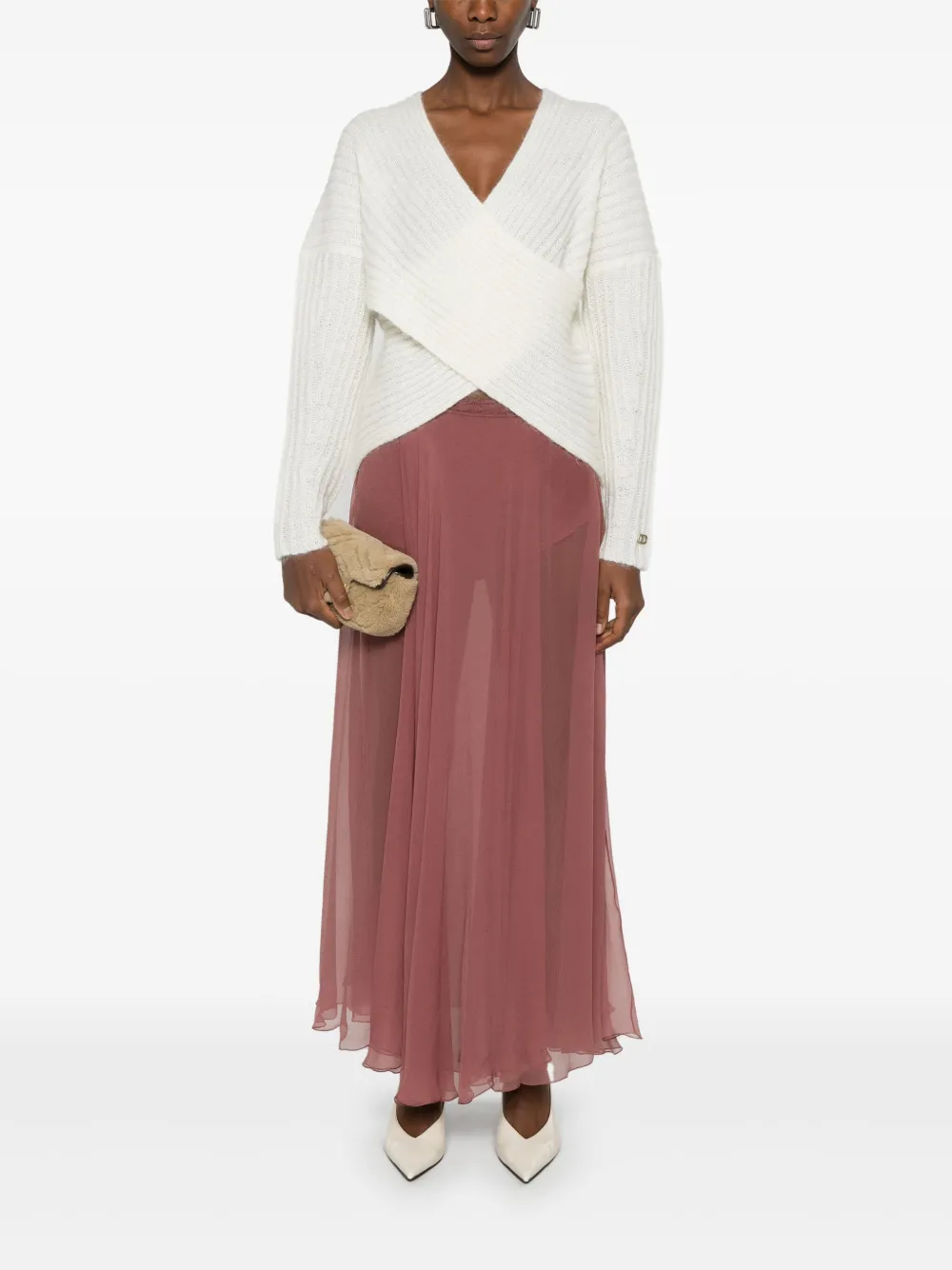 TWINSET Geribbelde sweater - Beige