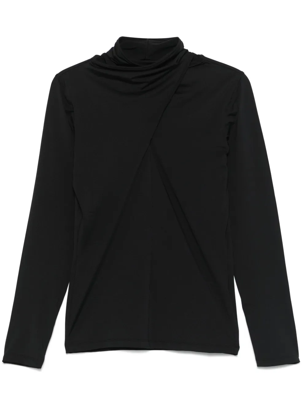 LGN LOUIS GABRIEL NOUCHI crossed collar T-shirt - Black
