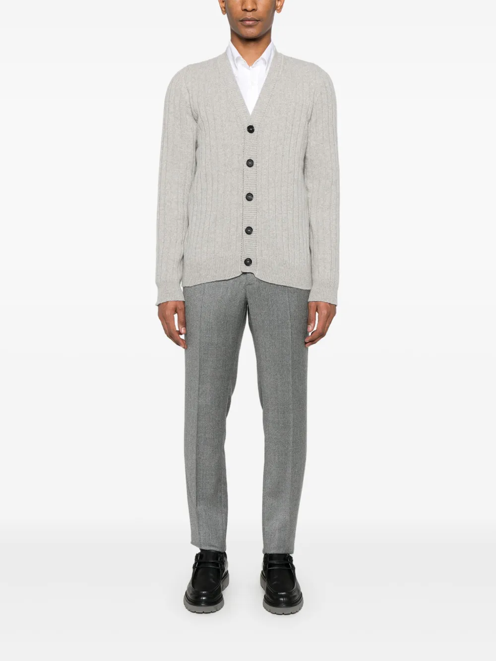Drumohr ribbed cardigan - Grijs