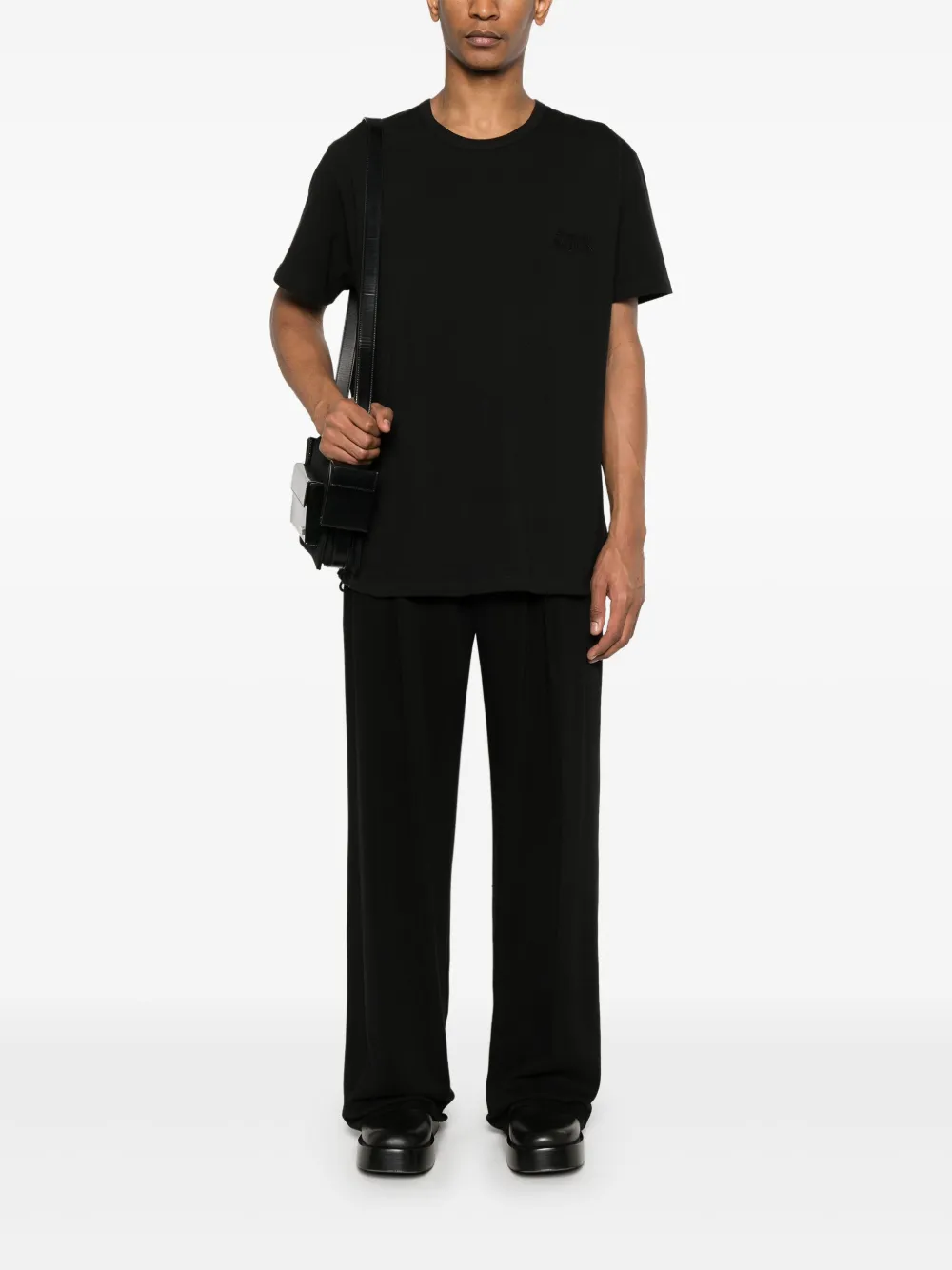 Alexander McQueen T-shirt met krijtstreep - Zwart