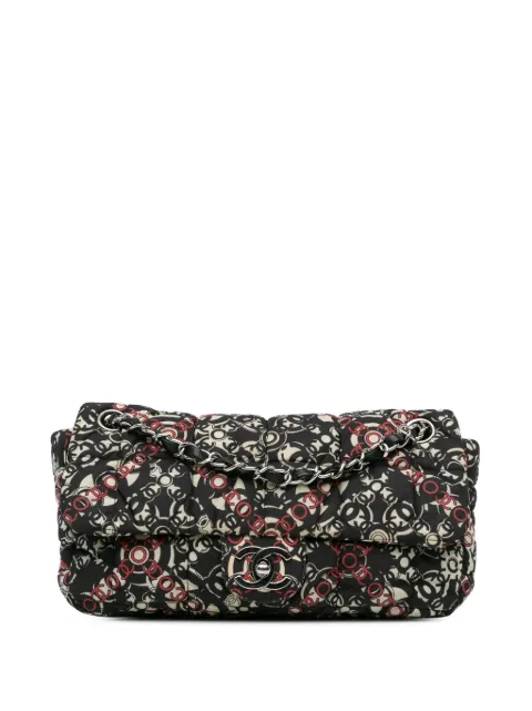 Affordable CHANEL 2006-2008 Medium Quilted Satin Coco Optic Print Flap shoulder bag Women
