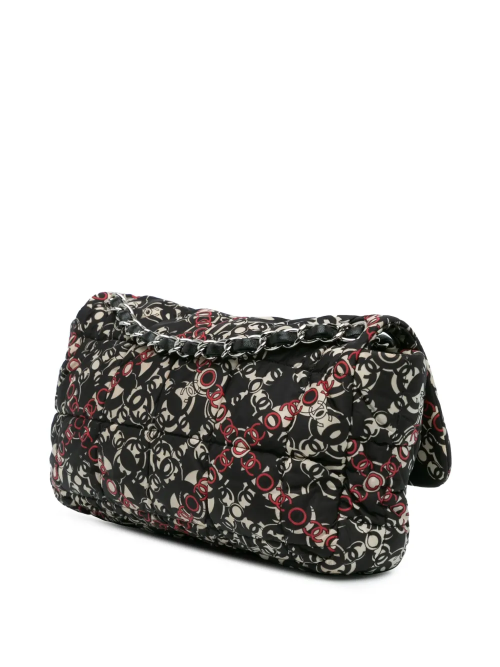 Affordable CHANEL 2006-2008 Medium Quilted Satin Coco Optic Print Flap shoulder bag Women
