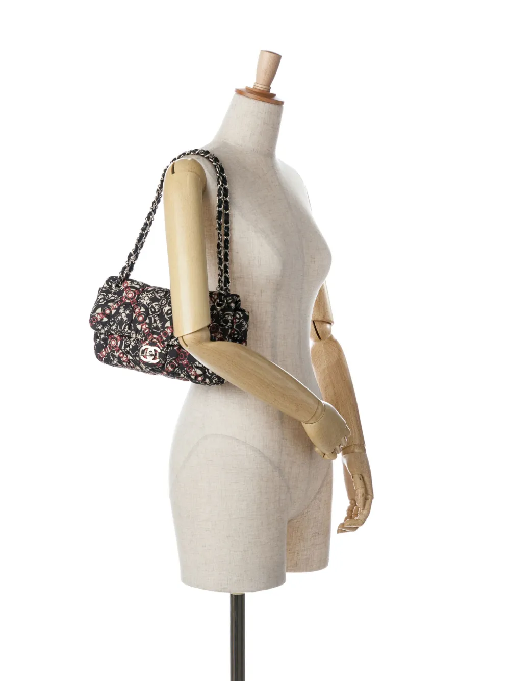 Affordable CHANEL 2006-2008 Medium Quilted Satin Coco Optic Print Flap shoulder bag Women