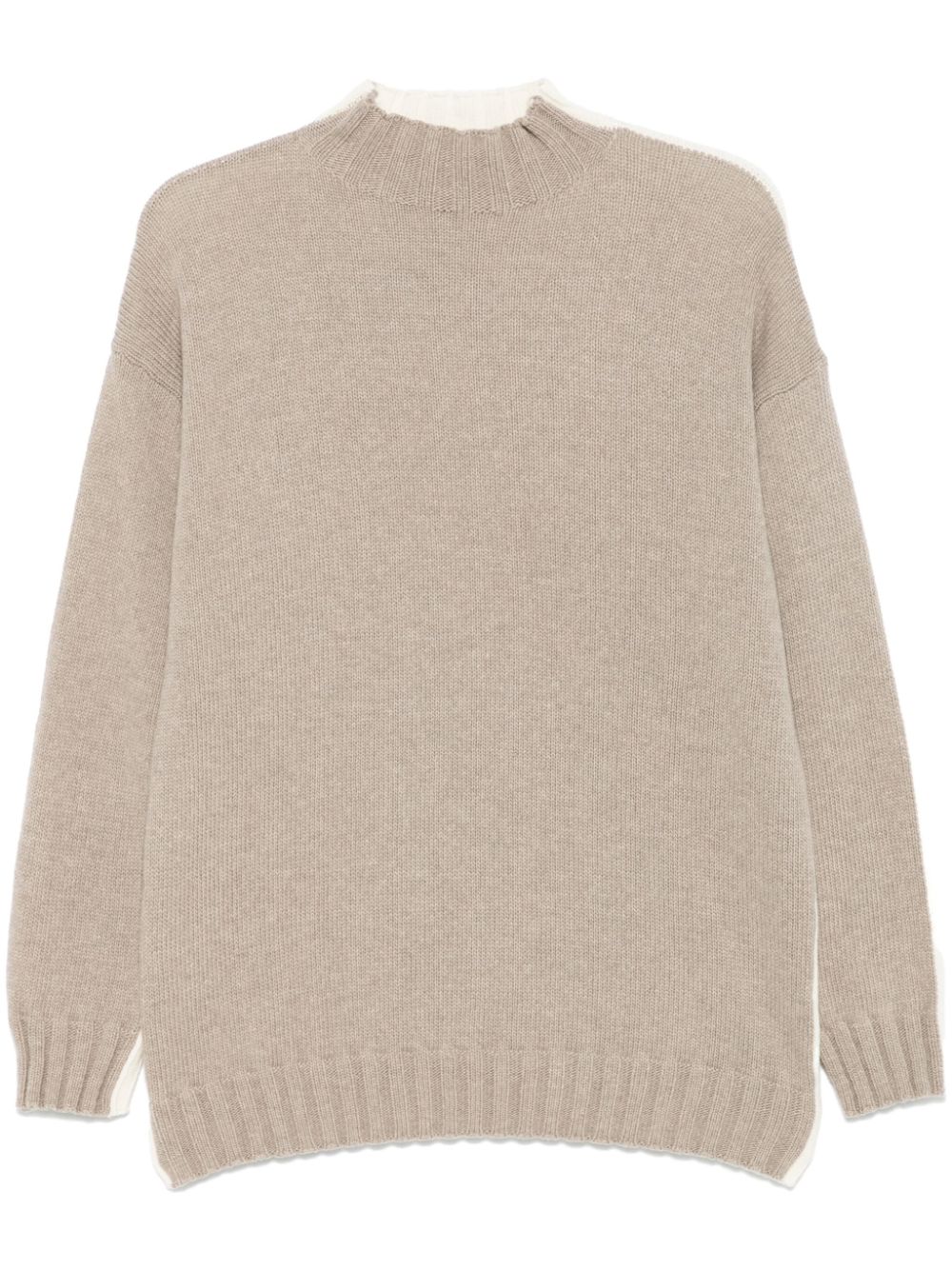 Tagliatore two-tone sweater - Brown