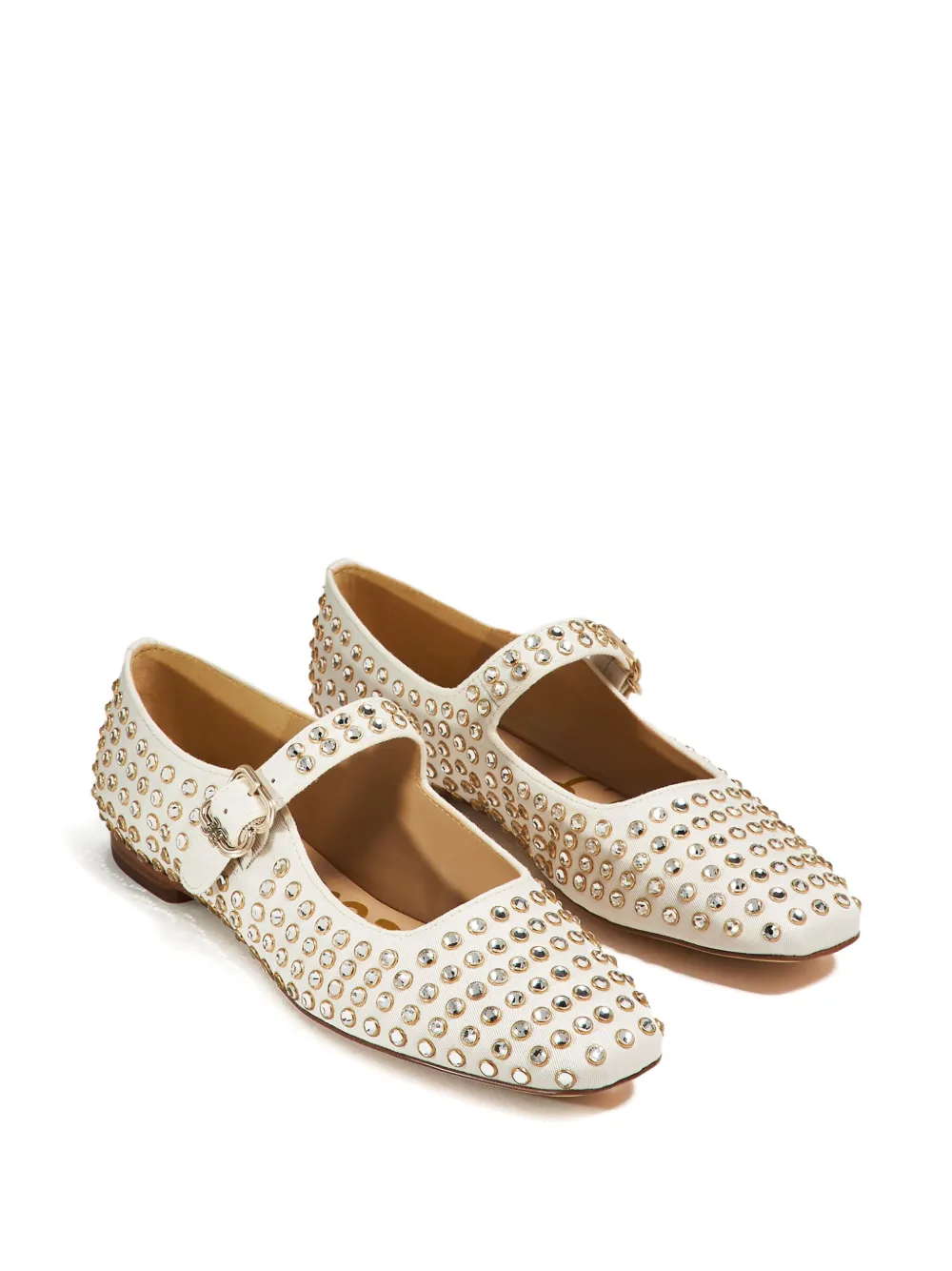 Sam Edelman Michaela crystal-embellished ballet flats White