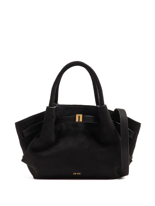 JW Pei Hana Slouchy Suede Shoulder Bag Black FARFETCH IN