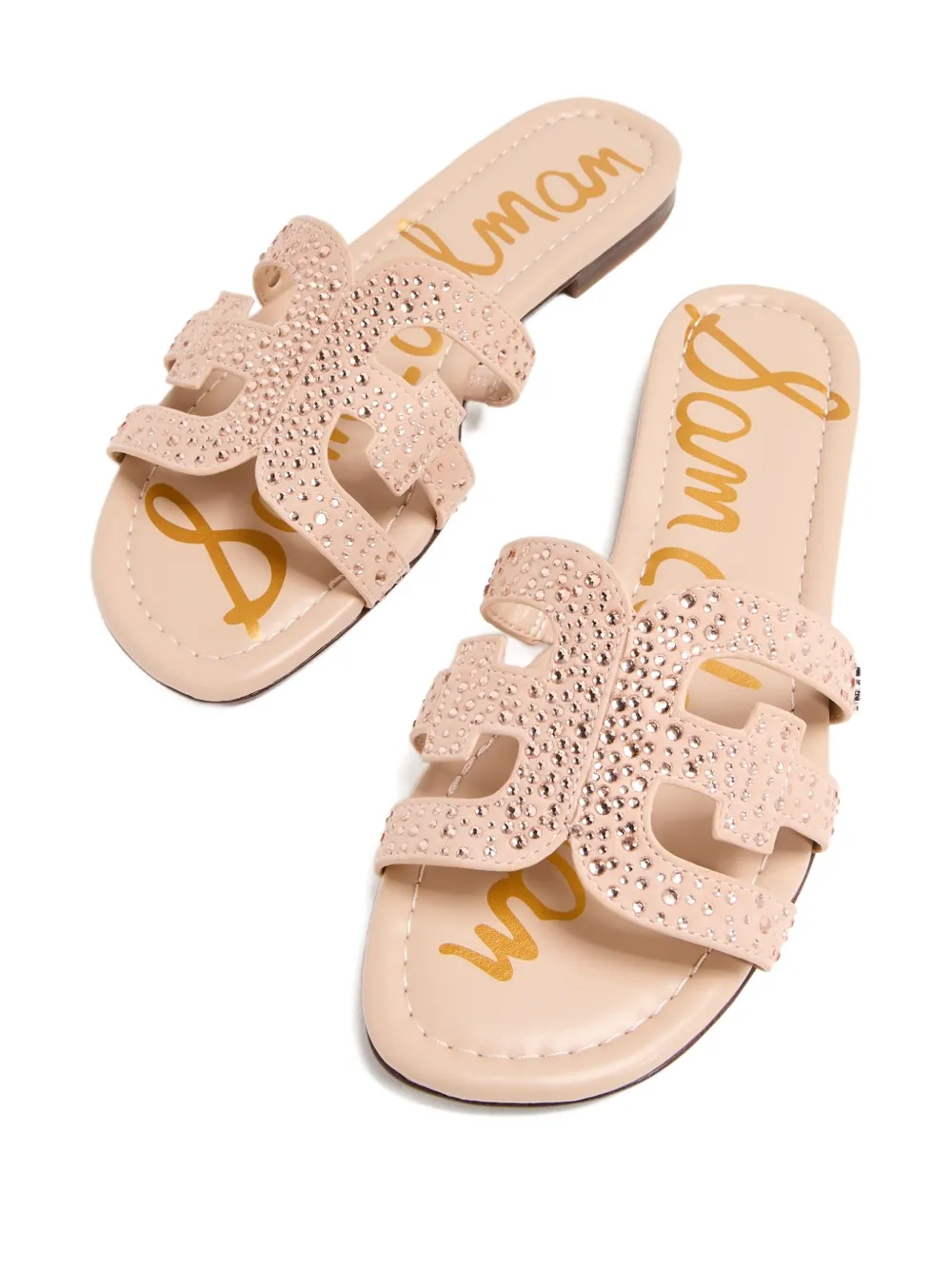 SAM EDELMAN BAY RHINESTONE-EMBELLISHED SLIDE SANDALS