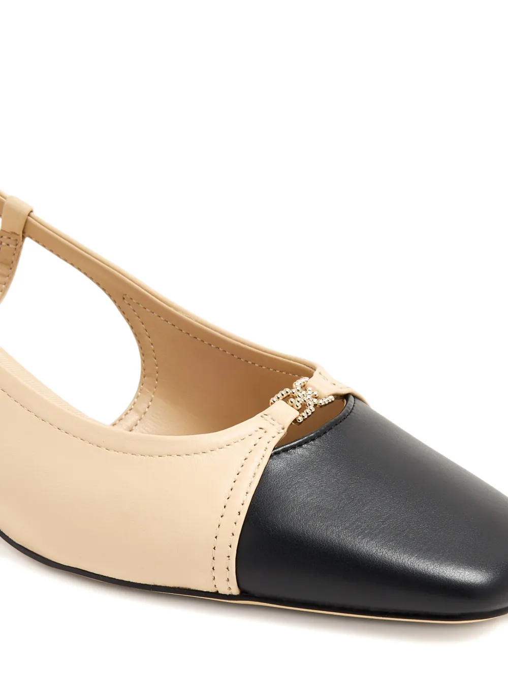 Sam Edelman 50mm Tarra two-tone block-heel slingback pumps Neutrals