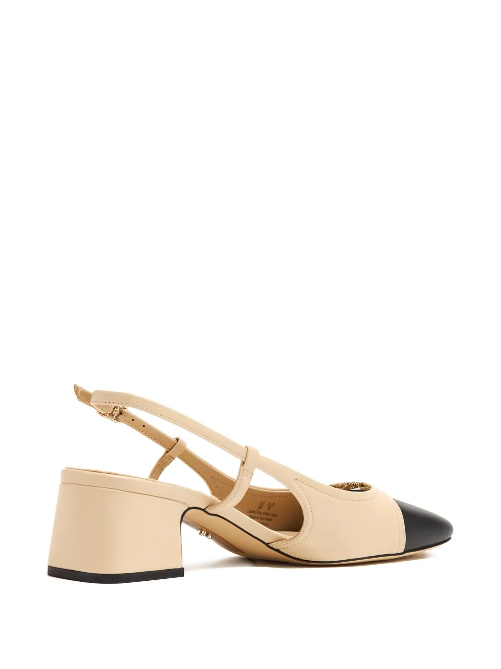 Sam Edelman 50mm Tarra two-tone block-heel slingback pumps Neutrals