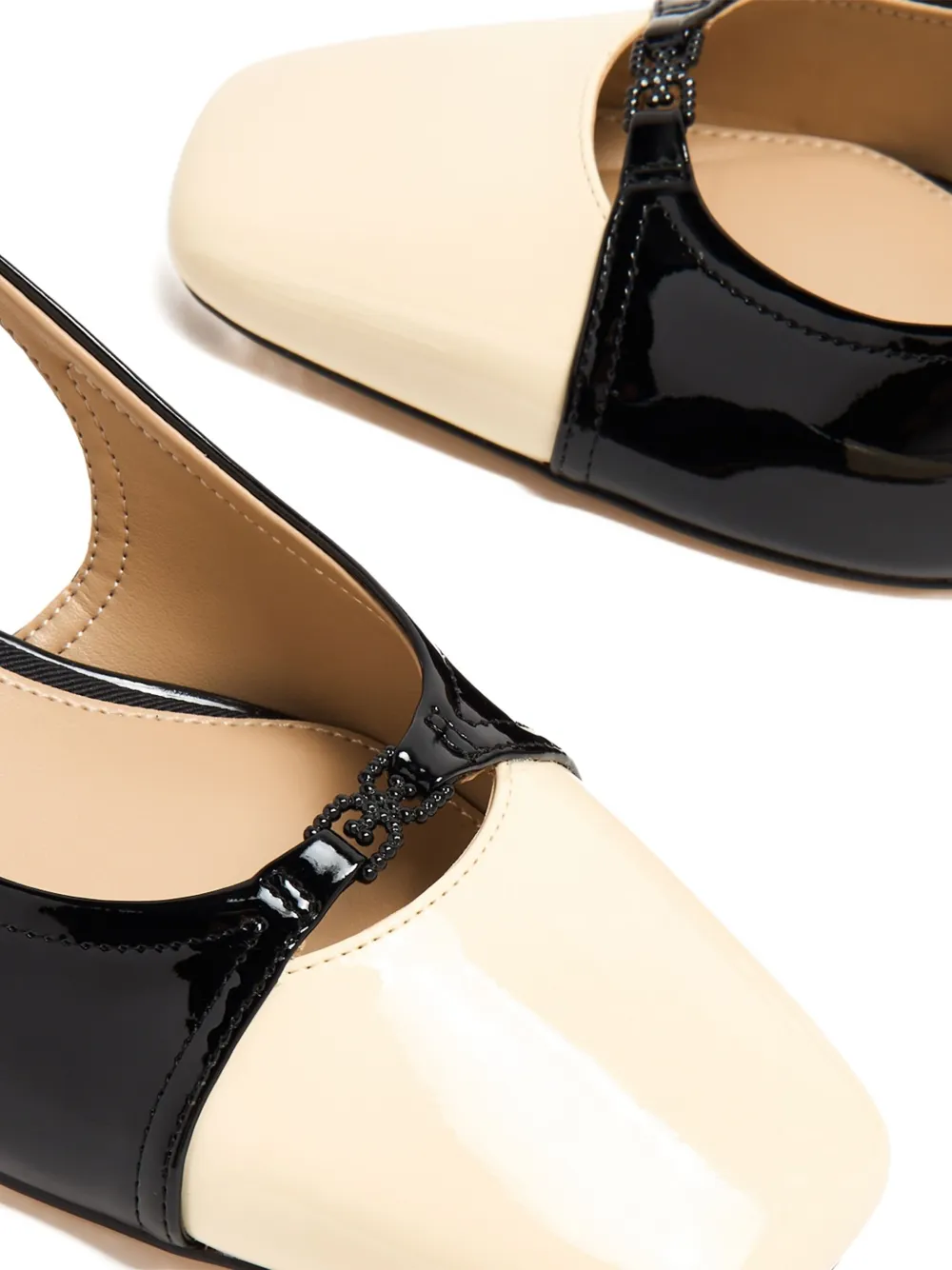 Sam Edelman 50mm Tarra two-tone patent slingback pumps Black